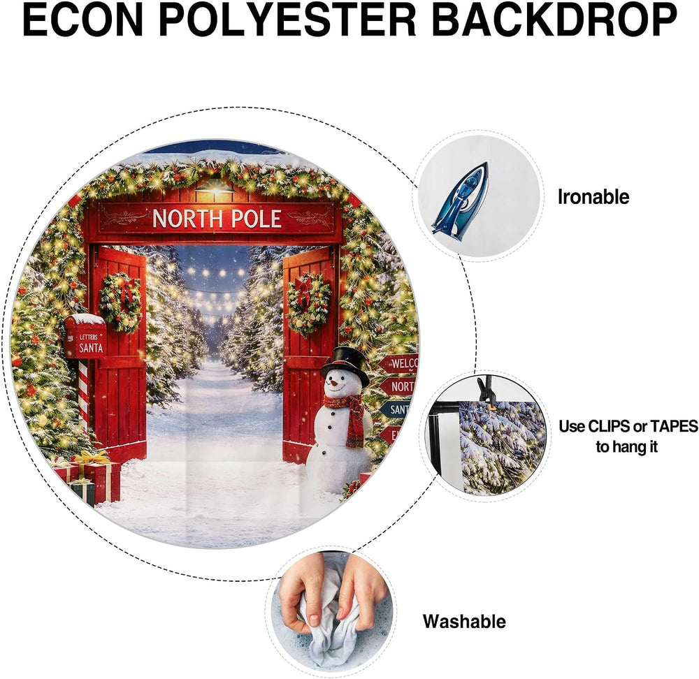 Allenjoy Christmas North Pole Backdrop Set 96" x 72"
