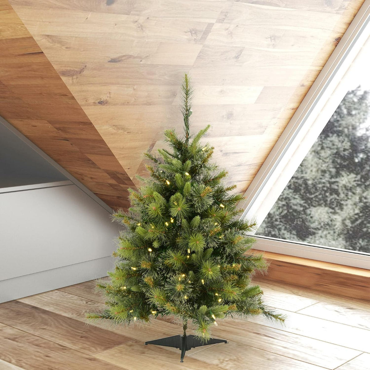 vickerman 3' tall cashmere pine artificial christmas tree, package contents