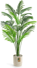 Der Rose 44" Tall Artificial Palm Tree Indoor in Ribbed Light Beige Pot