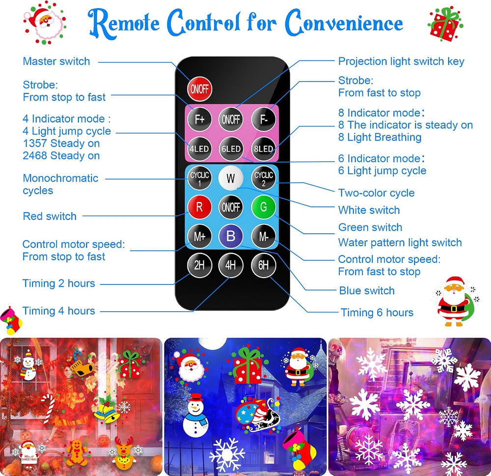 Halloween Christmas Projector Lights Outdoor 10 HD Holiday Slides