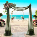 MDS Halloween Chiffon Draping Fabric - 2 Panel, 30" Wide x 100ft Long - Sheer Spooky Arbor & Canopy Drapery for Haunted House Backdrops, Party Ceilings, DIY Costumes & Themed Events - Olive Green (Pack of 2)