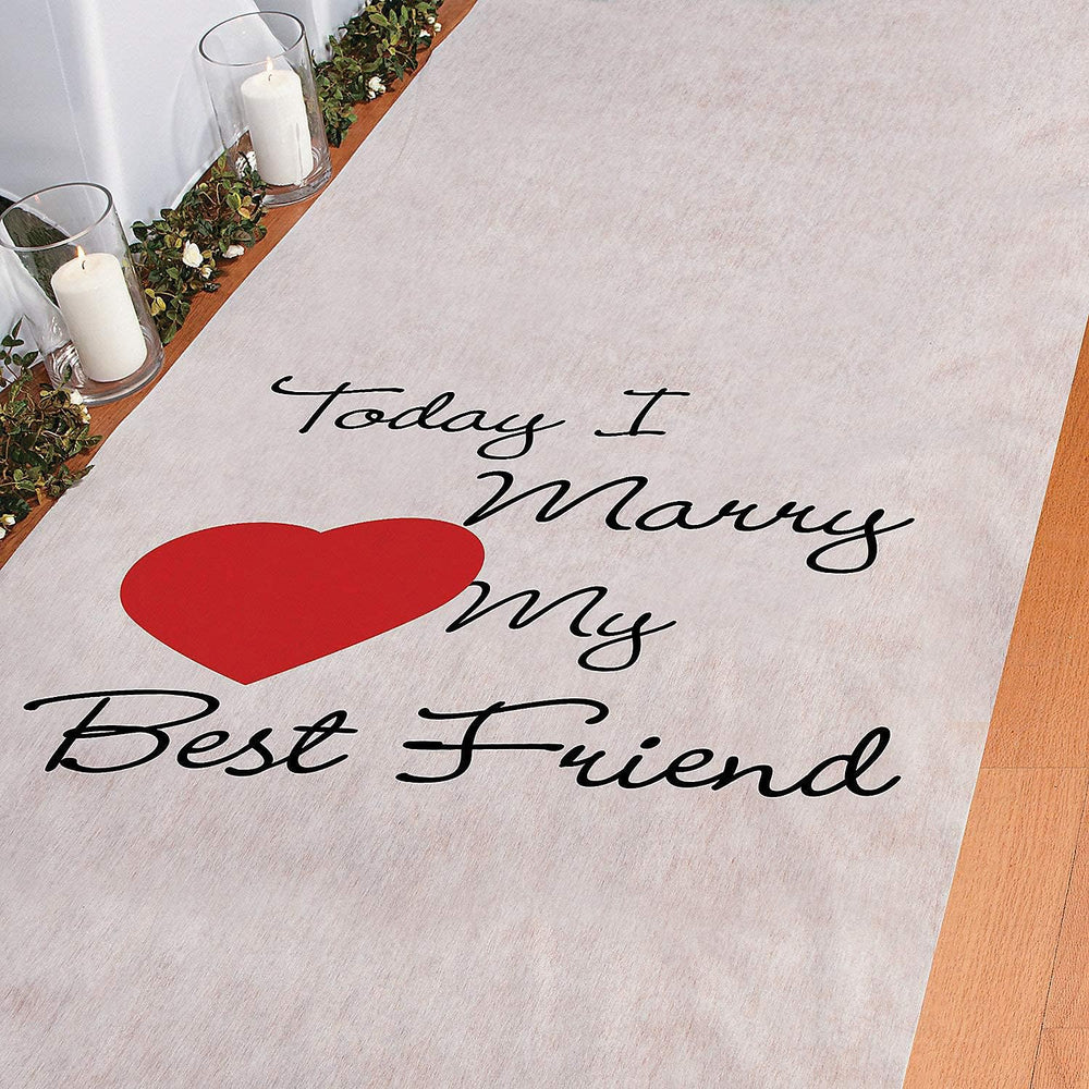 Fun Express Today I Marry My Best Friend Aisle Runner for Wedding