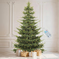 DWVO 6.5FT Prelit Iced Aspen Fir Artificial Christmas Tree with Remoter