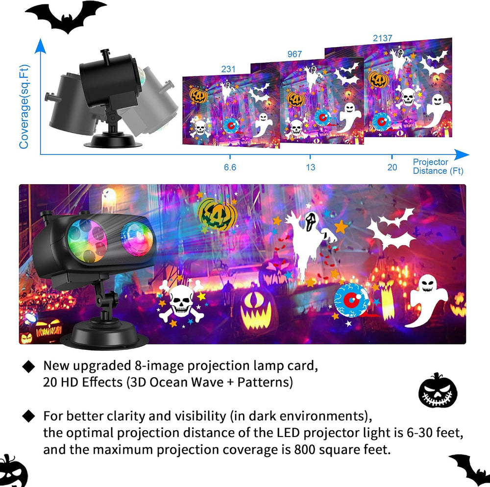 Halloween Christmas Projector Lights Outdoor 10 HD Holiday Slides