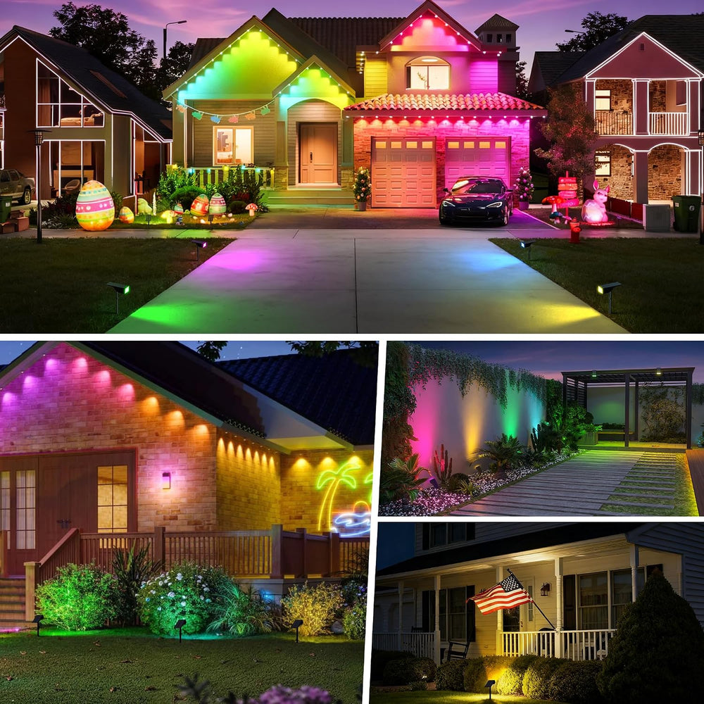 Solar Spot Lights Outdoor Color Changing 12 Pack Halloween Spotlight