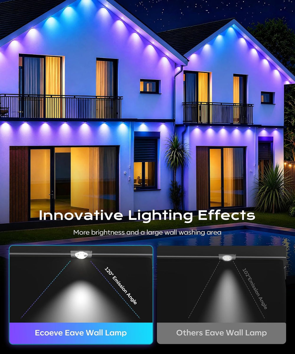 Permanent Outdoor Lights for House, 200ft Christmas RGB+IC Lights