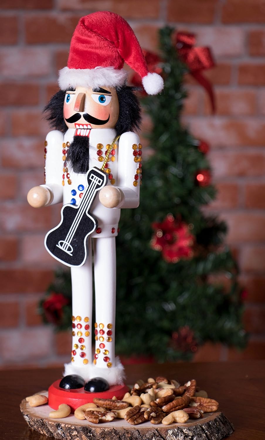 clever creations rockstar 15 inch traditional wooden nutcracker, side view