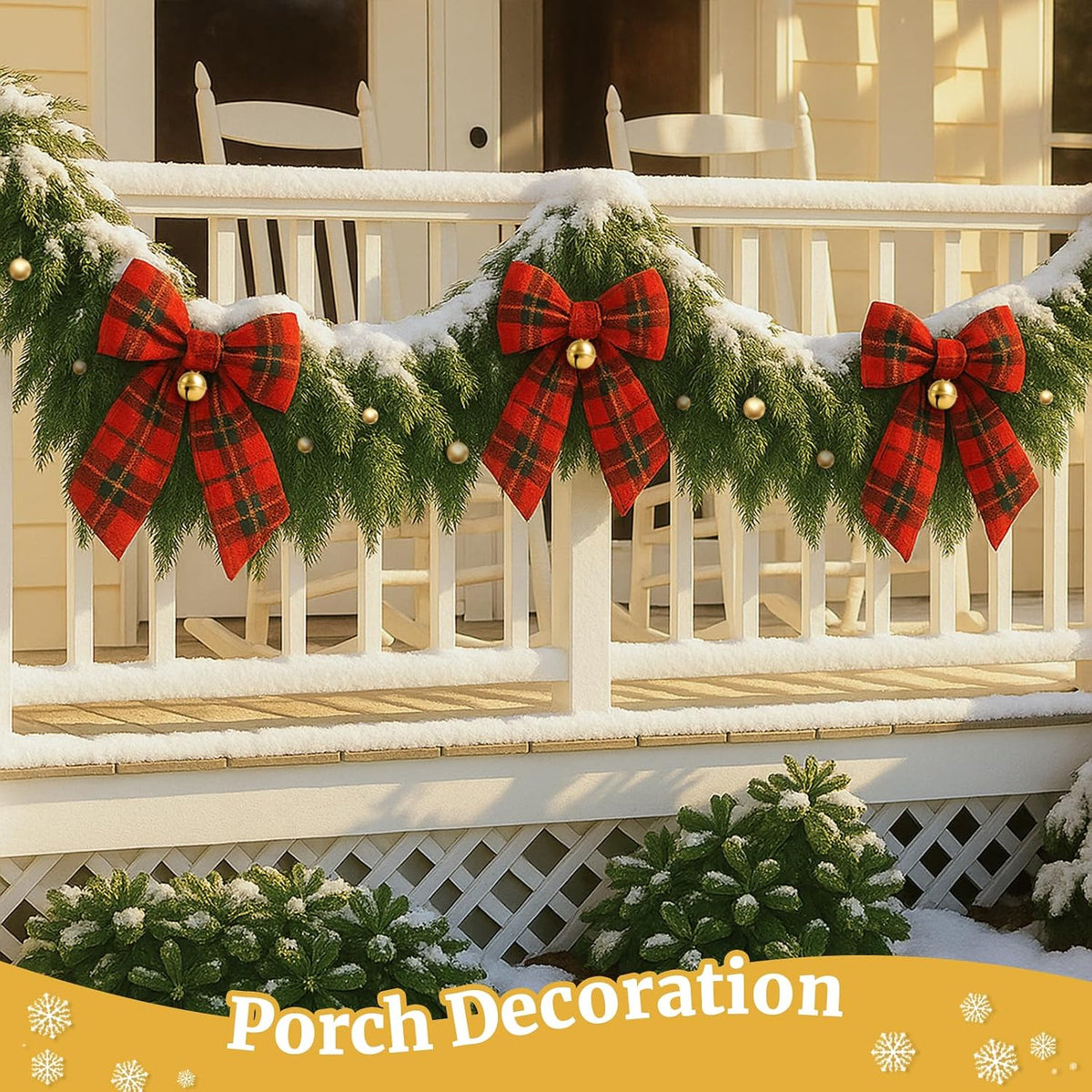 Upgraded 2X Thickened Lush Full Realistic Appearance 6FT Christmas Garland Non-Break Premium Quality Pine Garland for Mantle, Fireplace, Stairs, Indoor & Outdoor Christmas Decorations (1Pcs)