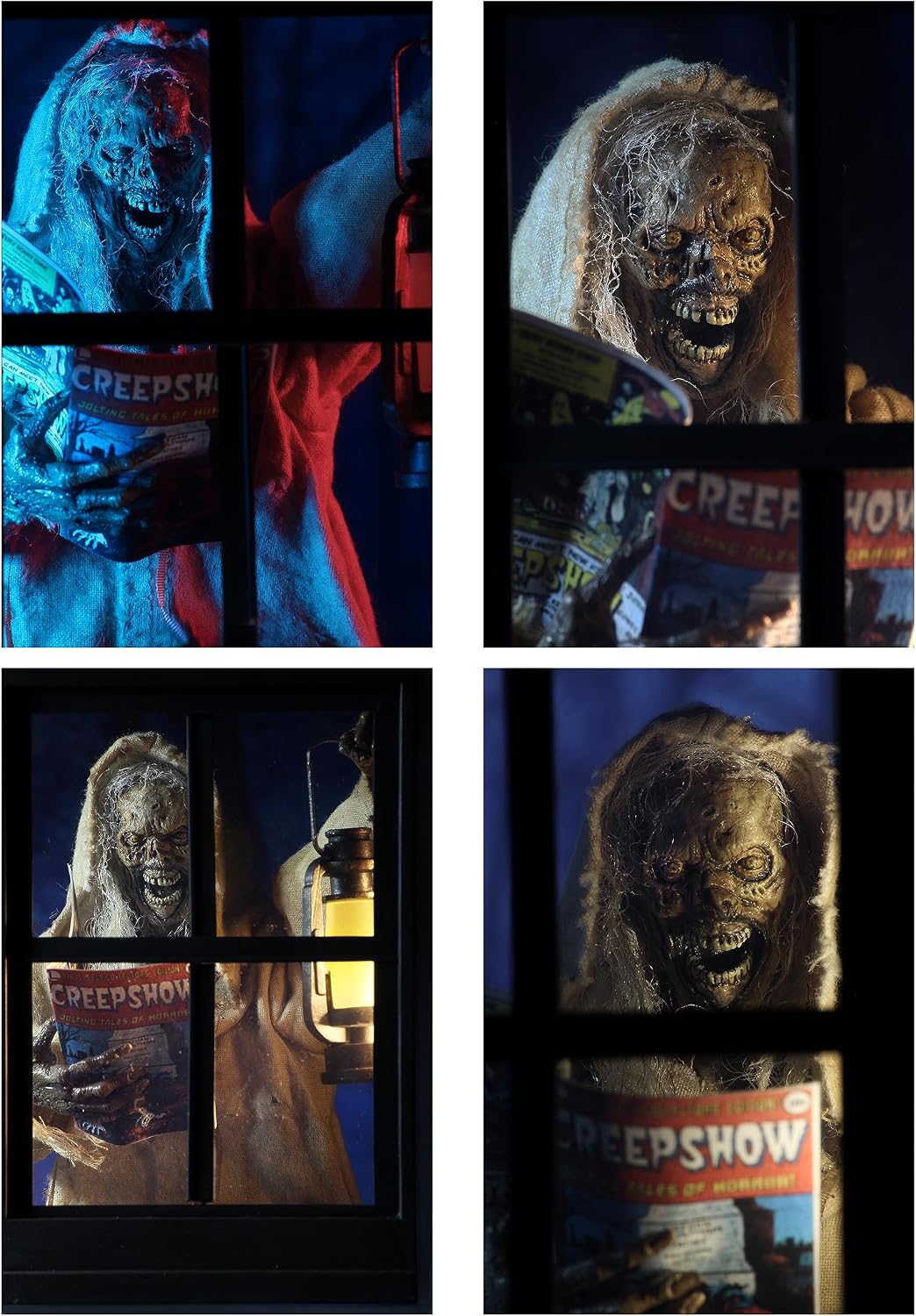 neca creepshow: the creep - 8" clothed action showing dimensions
