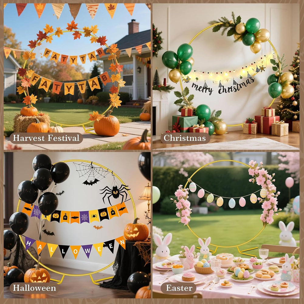 Antizz 7.2FT Round Balloon Arch Stand, Circle Wedding Arches for Party