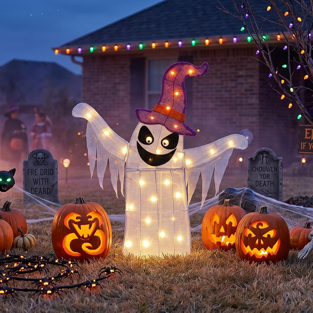 30" H Large Lighted SwingingGhost Halloween for Indoor Outdoor Decorations