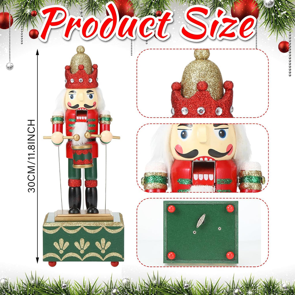 soaoo 3 pcs christmas nutcracker music box wooden shown in use