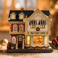 MUMTOP Ceramic Christmas Village Houses, Lighted Music Shoppe Village House