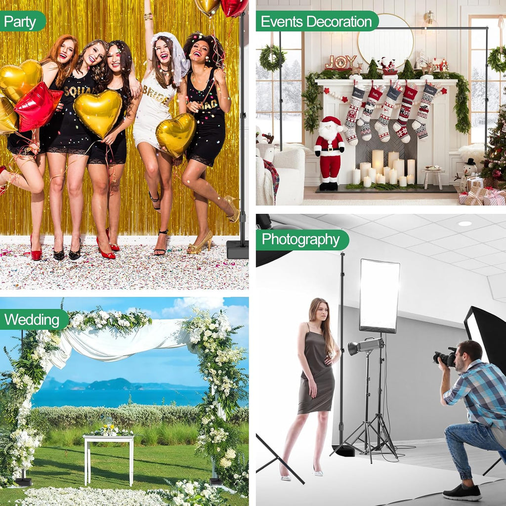 emart 10x7ft adjustable backdrop stand with heavy duty, front angle view