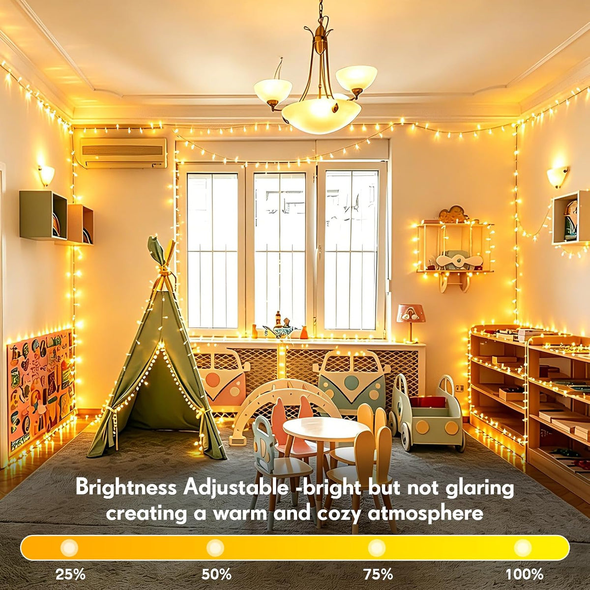 200 ft 500 led christmas lights outdoor fairy, side view