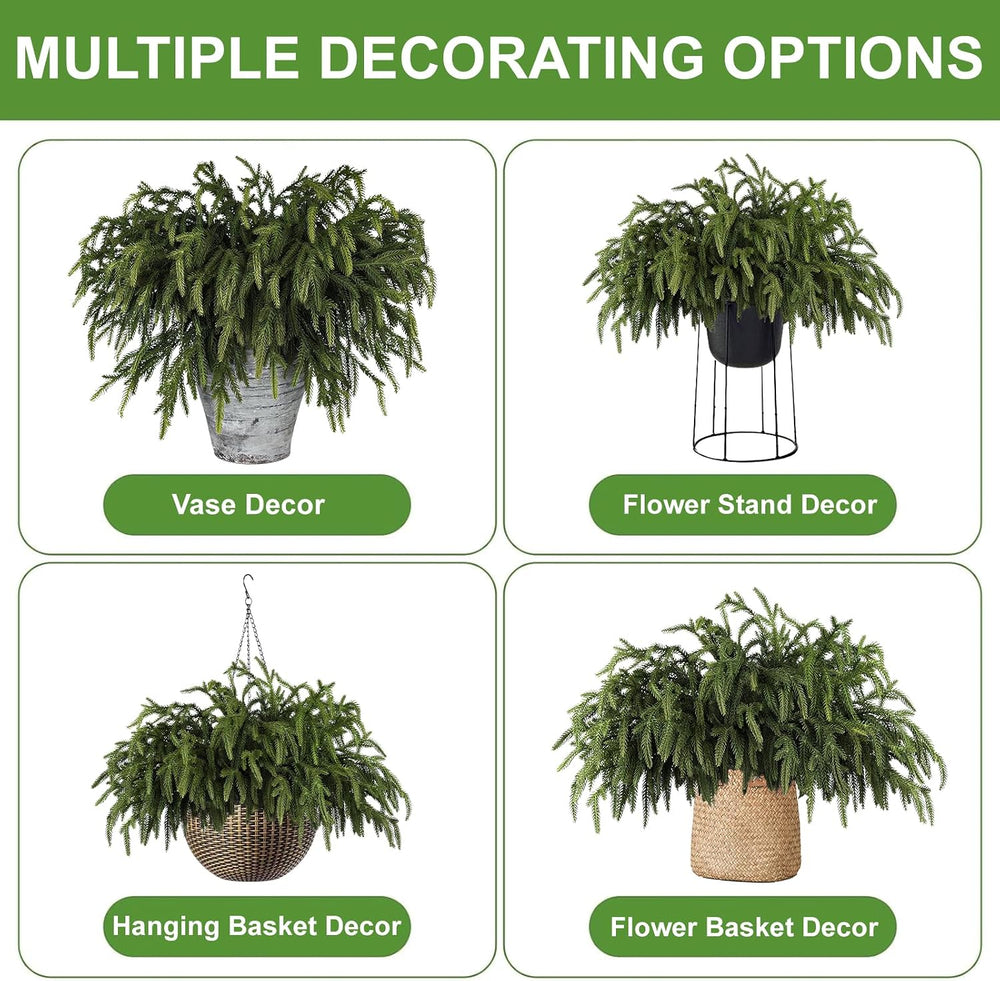 12 Pcs Pine Branches - 18 Inch Artificial Green Pine Stem