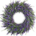 26'' Large Artificial Eucalyptus and Lavender Wreath for Front Door(Purple)