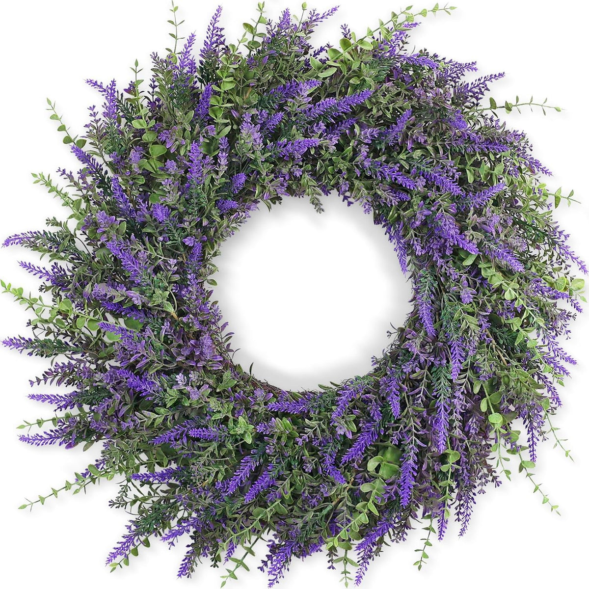 26'' Large Artificial Eucalyptus and Lavender Wreath for Front Door(Purple)