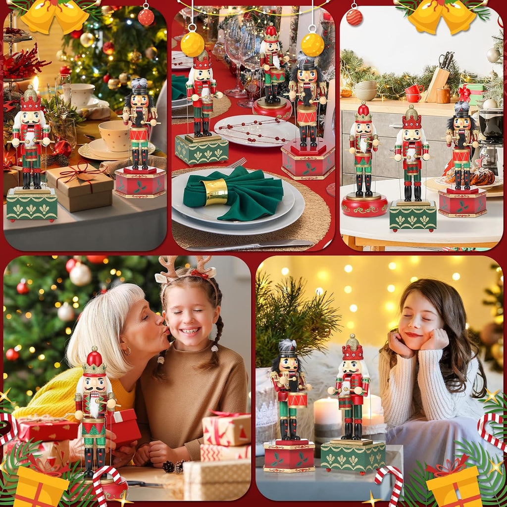 soaoo 3 pcs christmas nutcracker music box wooden showing dimensions