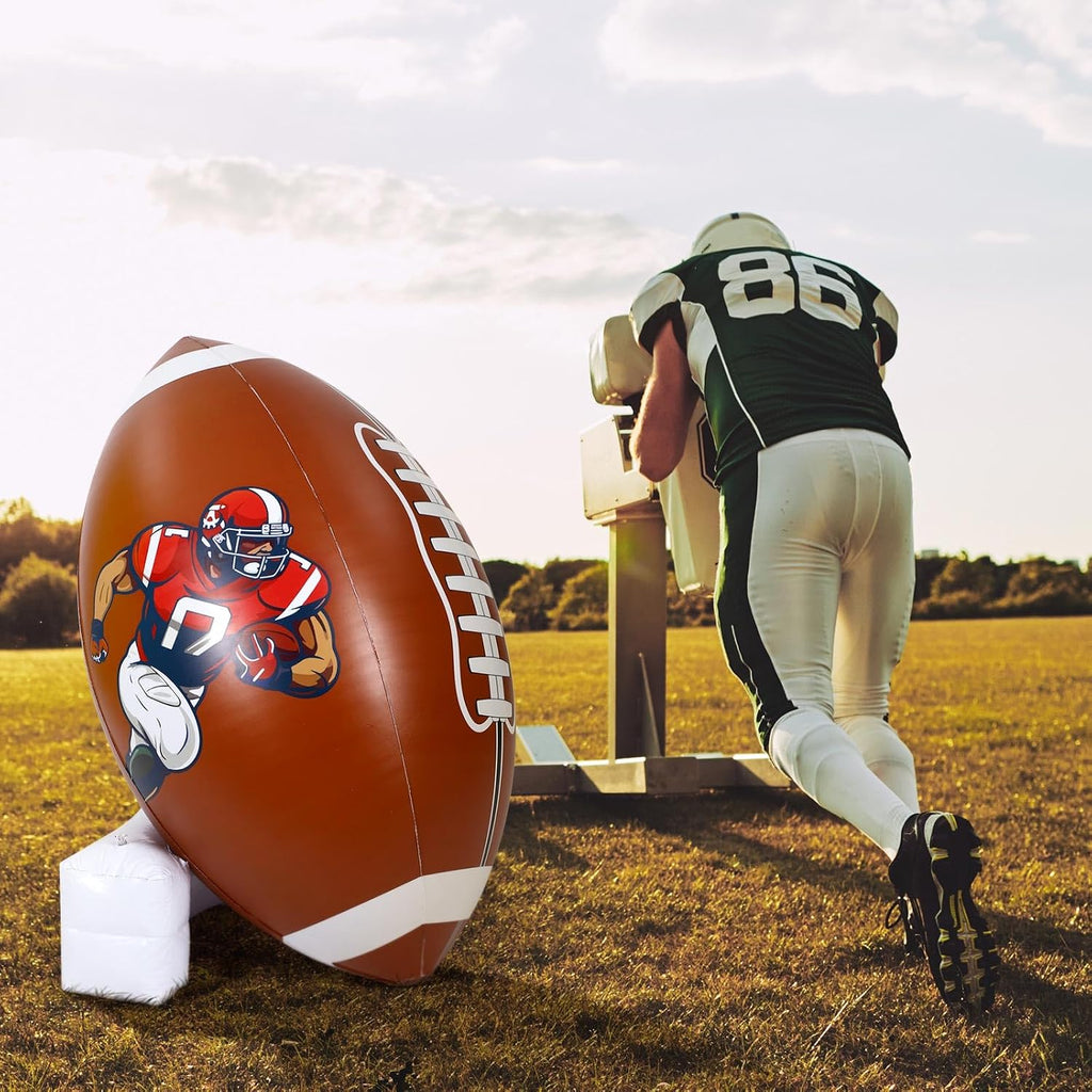bencailor 2 pcs giant inflatable football party decoration shown in use