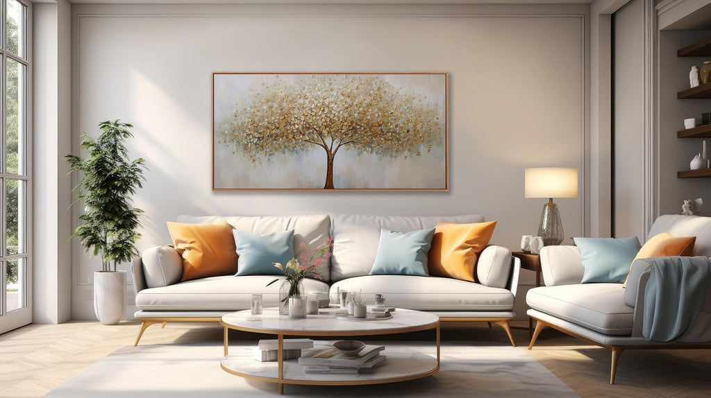 tree of life wall art abstract framed modern showing dimensions