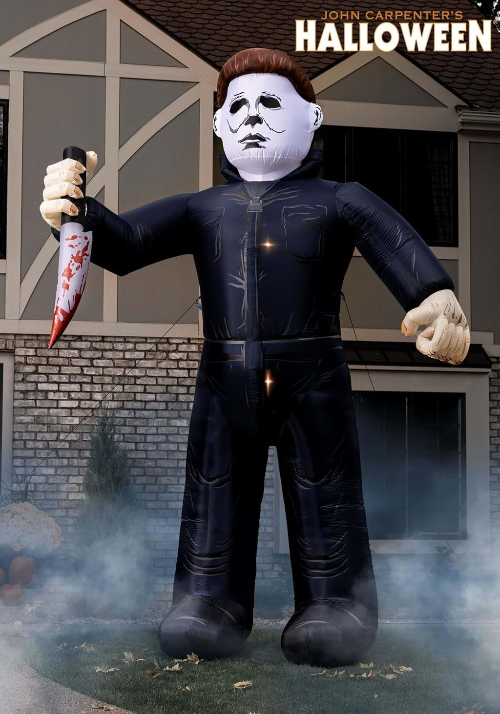fun costumes 15 ft michael myers inflatable decoration shown in use