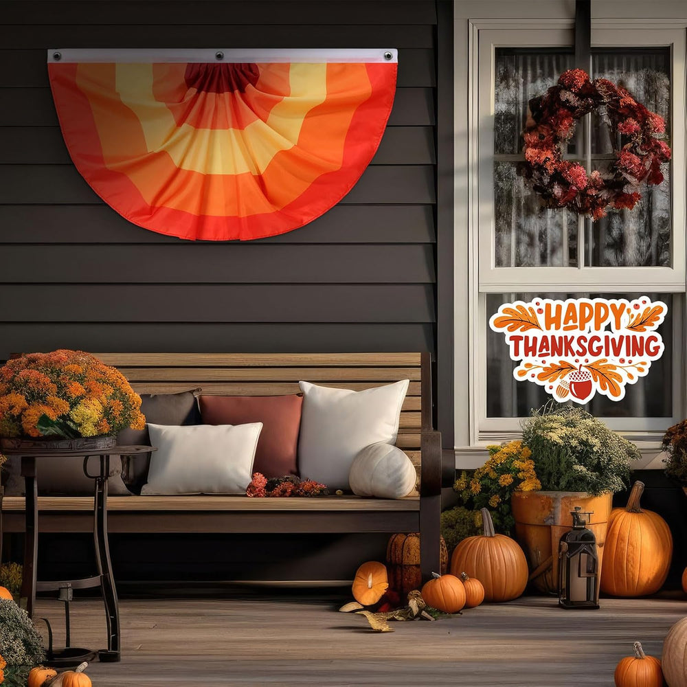 Newwiee 6 Pcs Thanksgiving Fall Bunting for Outside, Red, 2 x 4 ft