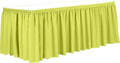 Ultimate Textile Pleat Polyester Fabric Table Skirt - Machine Washable Flame Resistant with Clips for Events, Weddings & Trade Shows, Cut & Sewn in Paterson, NJ - Lemon, 7' Shirred Pleat