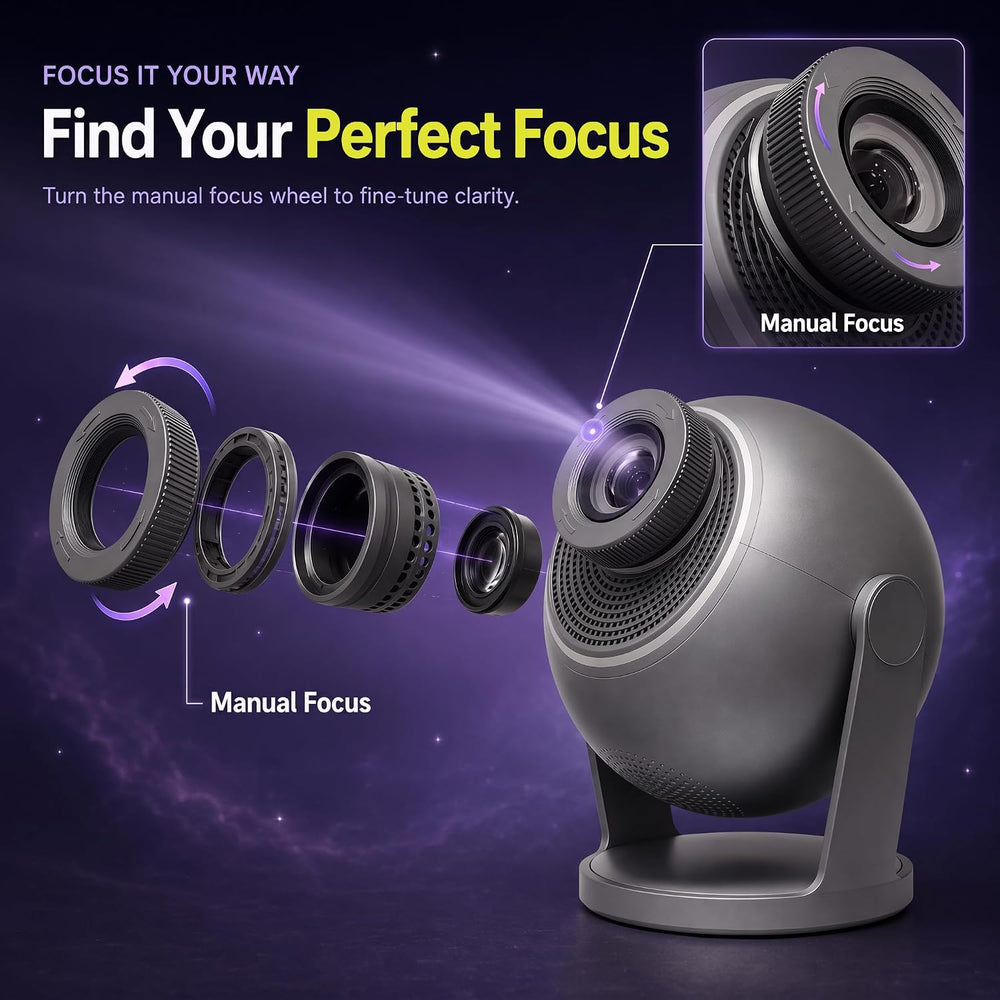 3D Night Light Projector, 60 Scenes, 12 Theme Gray
