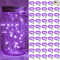 50 Pack Purple Fairy Lights 7Ft 20 LED Twinkle String Lights 3 Modes Battery Operated Waterproof Firefly Starry for Mason Jar Party Wedding Christmas Valentines Day Table Centerpieces