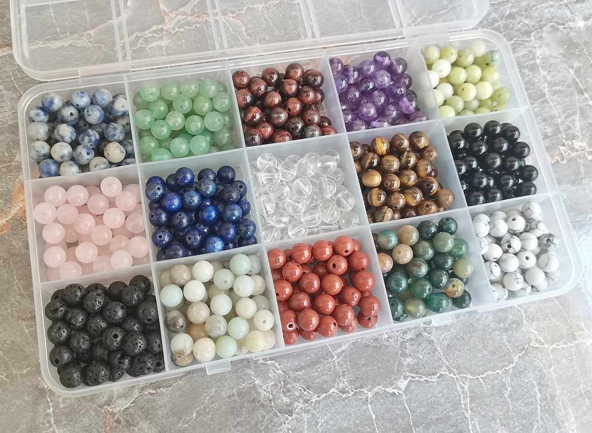 6mm natural stone beads crystal bracelet jewelry making, side view