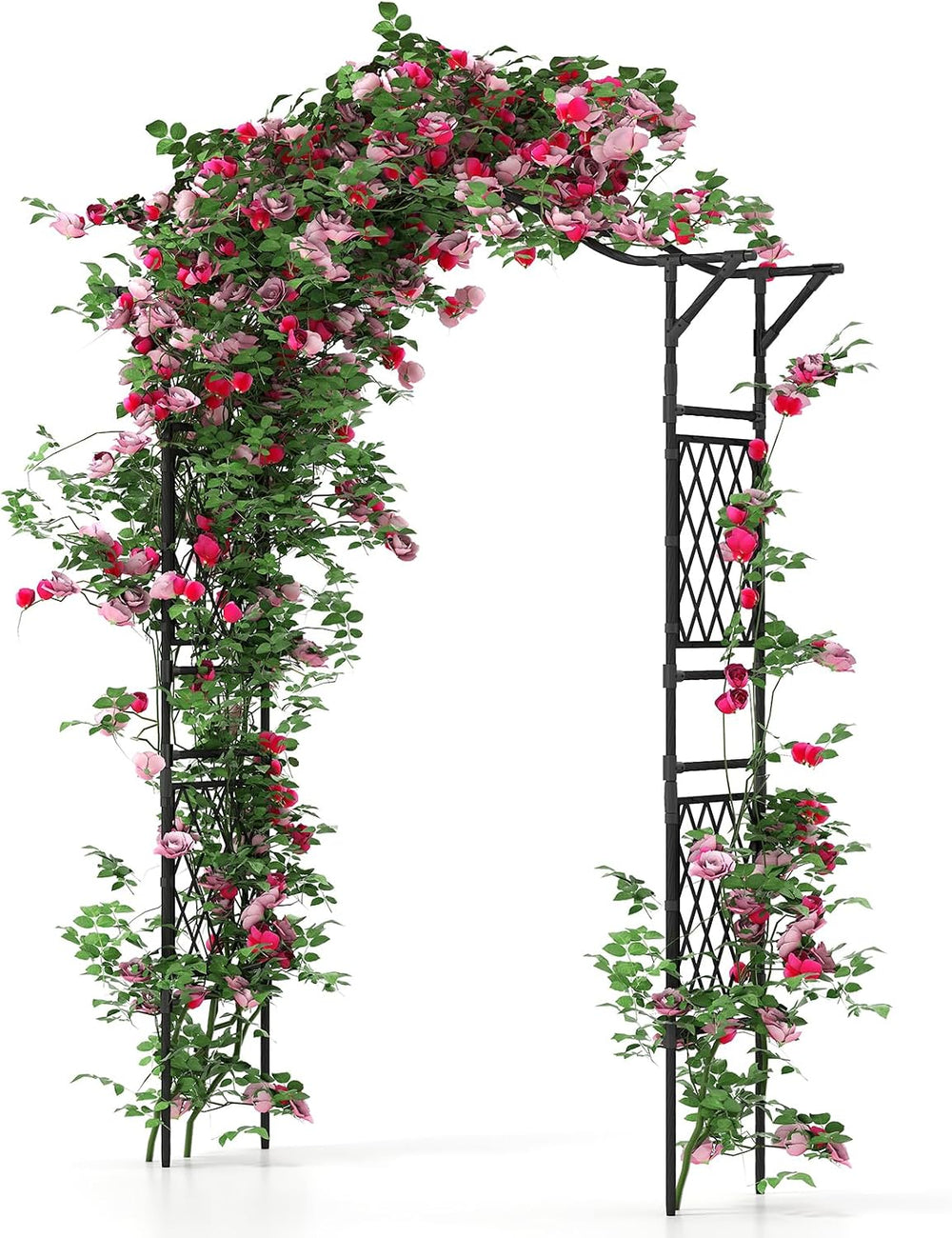 Giantex Garden Arch Trellis, 67''W x 83''H Metal Arbor with C...