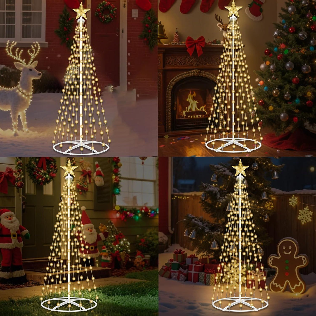 outdoor solar christmas tree lights, 4ft lighted artificial, package contents