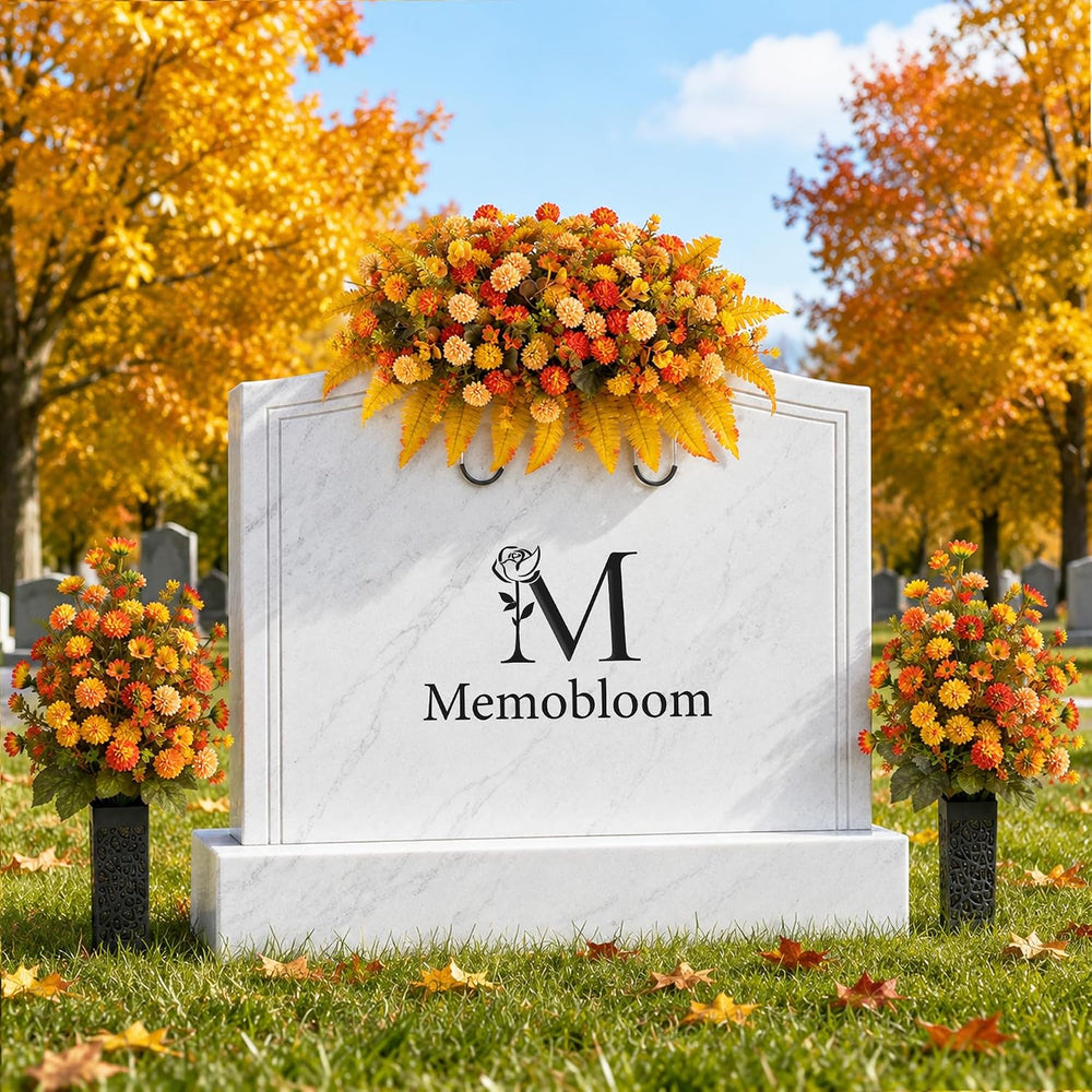 Fall Flowers for Cemetery Decorations: Headstone Flower Saddle