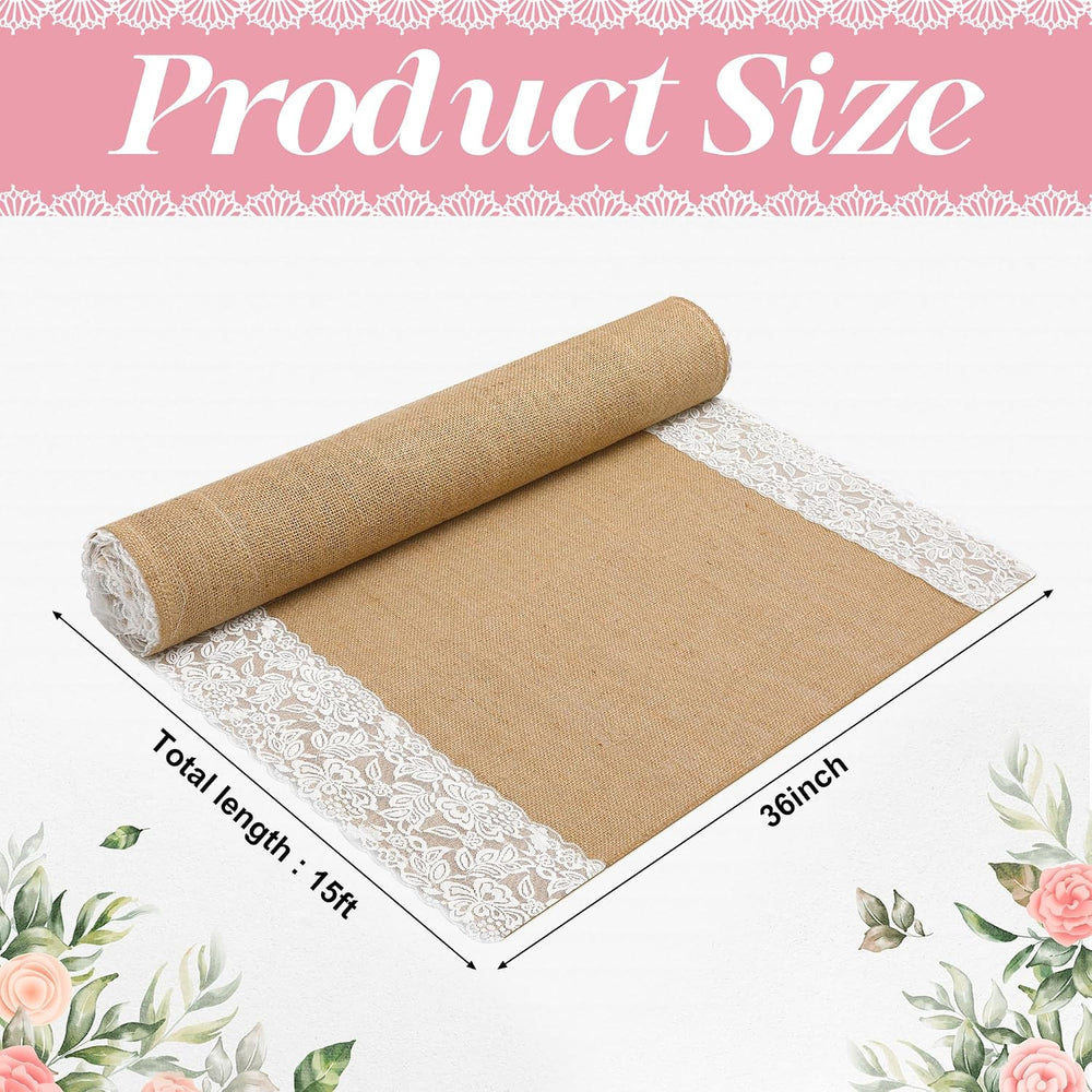15Ftx36 in Natural Burlap Wedding Aisle Runner, Jute Weddings Runway Carpet