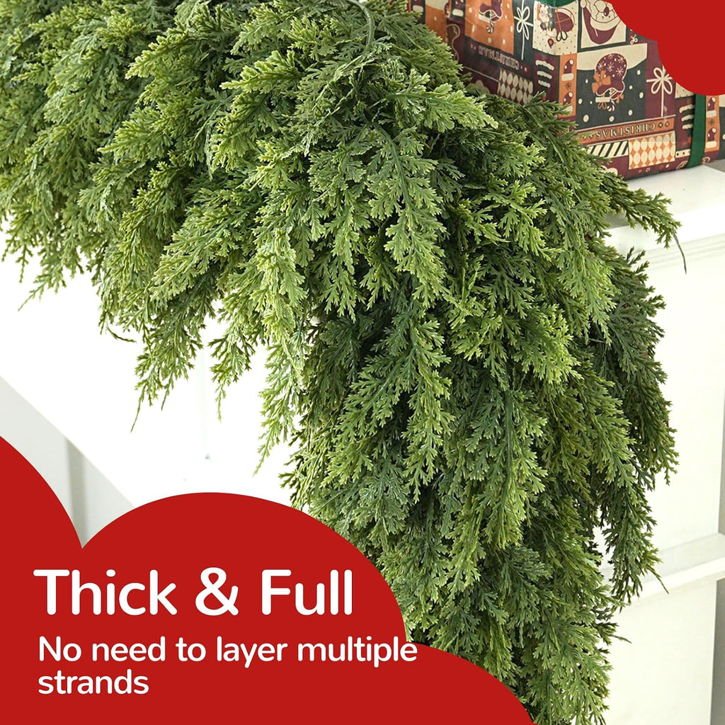 Giauma 9FT Double Fullness Artificial Christmas Cedar Garland 280 Branches