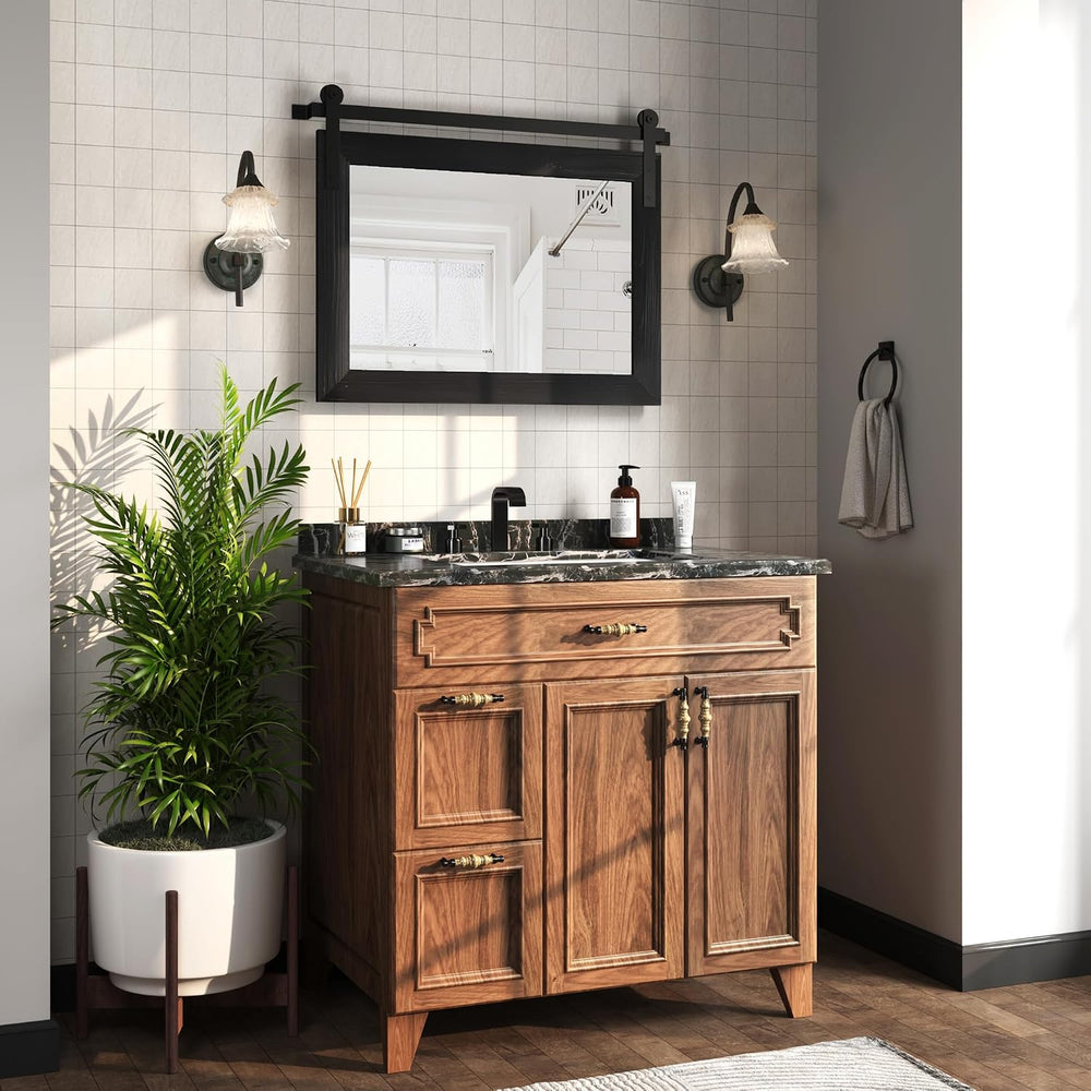 COGOOD Farmhouse Bathroom Mirrors for Over Sink - 22 x 30 Black