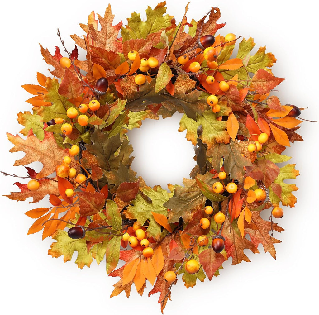 MUMTOP 22" Fall Wreaths for Front Door, Thanksgiving Harvest Decor