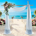 MDS Halloween Chiffon Draping Fabric - 2 Panel, 30" Wide x 100ft Long - Sheer Spooky Arbor & Canopy Drapery for Haunted House Backdrops, Party Ceilings, DIY Costumes & Themed Events - Baby Blue (Pack of 2)