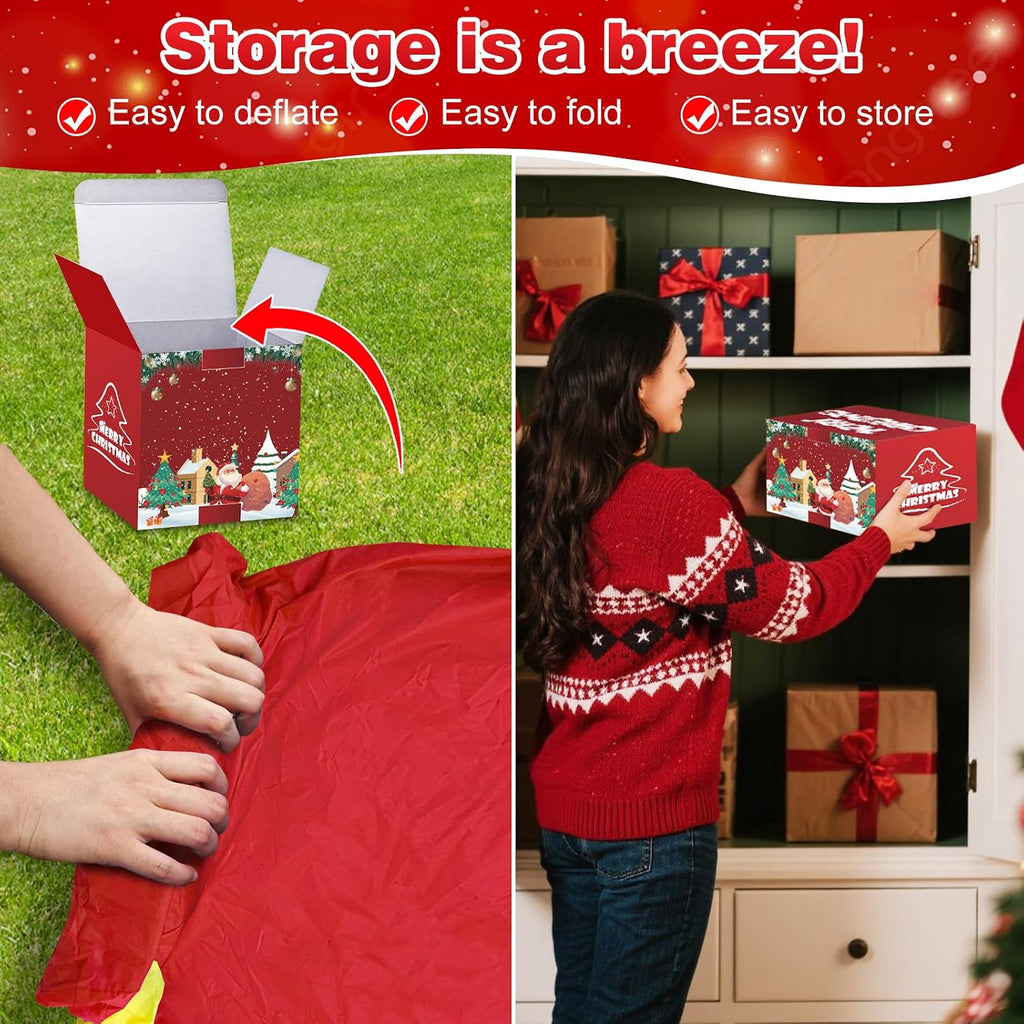 Danxilu 14FT Christmas Inflatable Santa with Wreath Outdoor Decoration