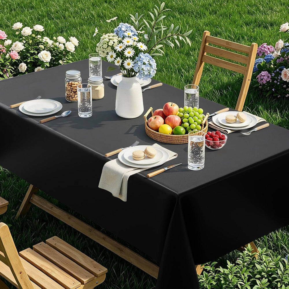 Smiry Rectangle Table Cloth 54"x120", Waterproof Wipeable Vinyl Tab...