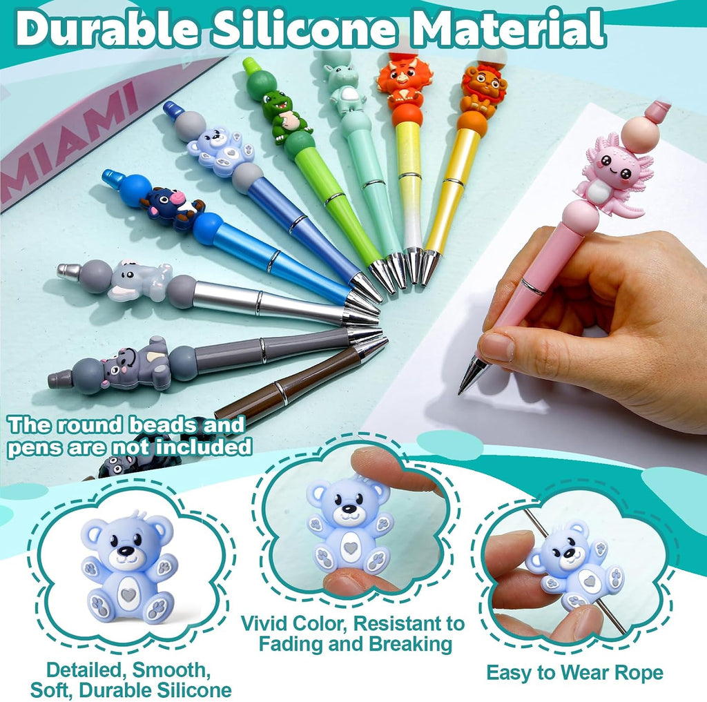ferreve 3d animal focal silicone bead for pen, side view