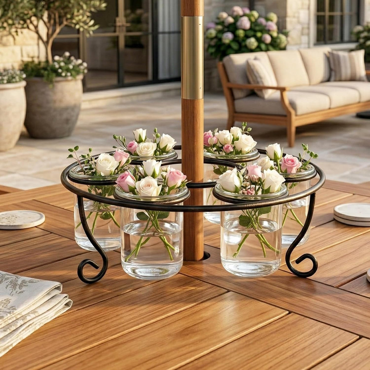 seraphic centerpieces for tables, round dining room table, view 9