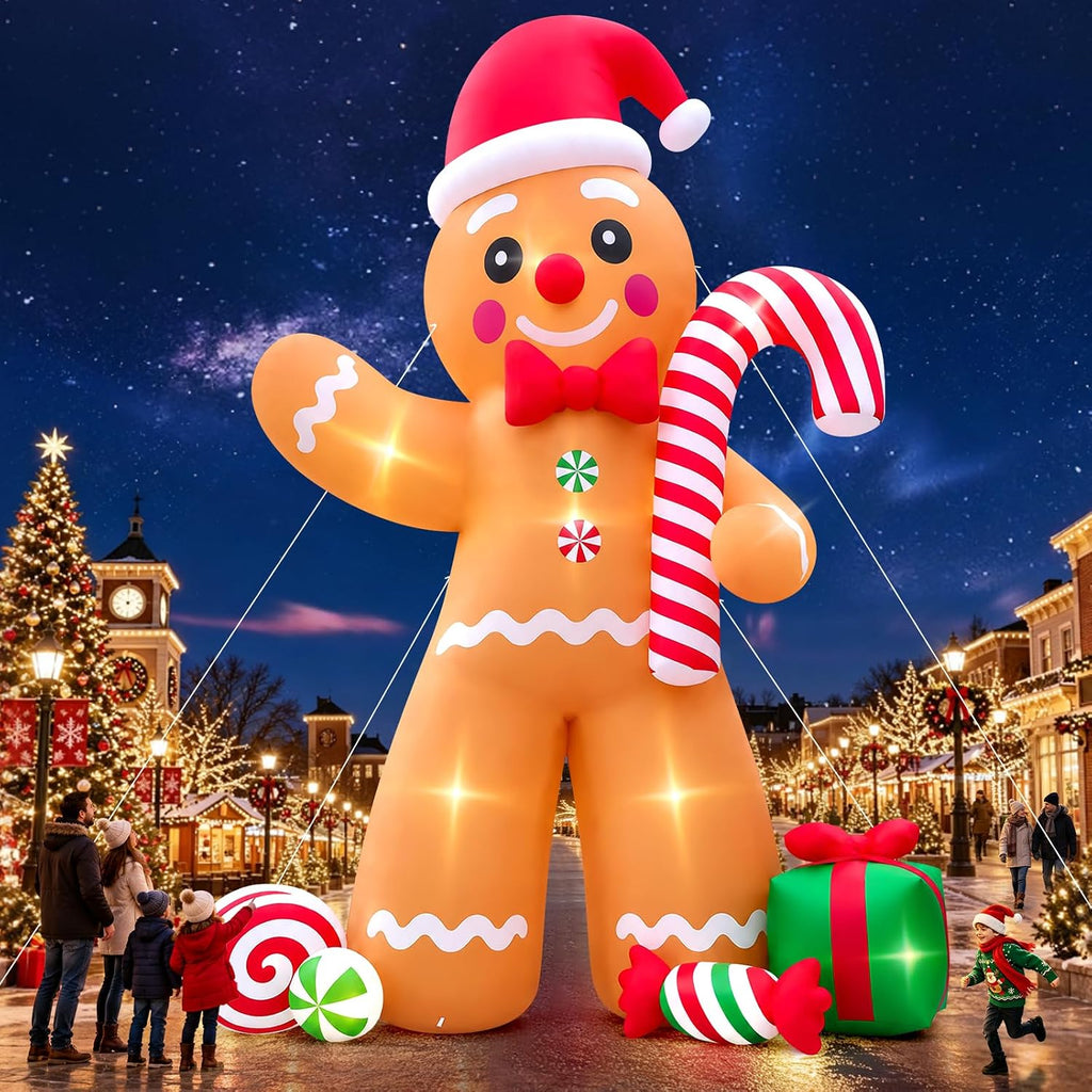 20ft gingerbread man inflatable kalolary giant christmas outdoor on a desk or shelf