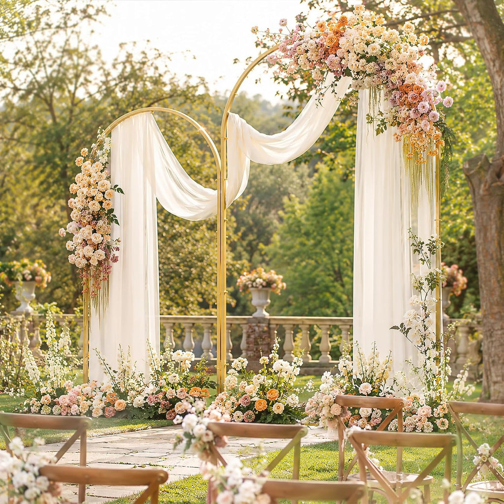 3 Pack Arch Backdrop Stand (4FT/5FT/6FT), Metal Arch Frame Stand with Cover