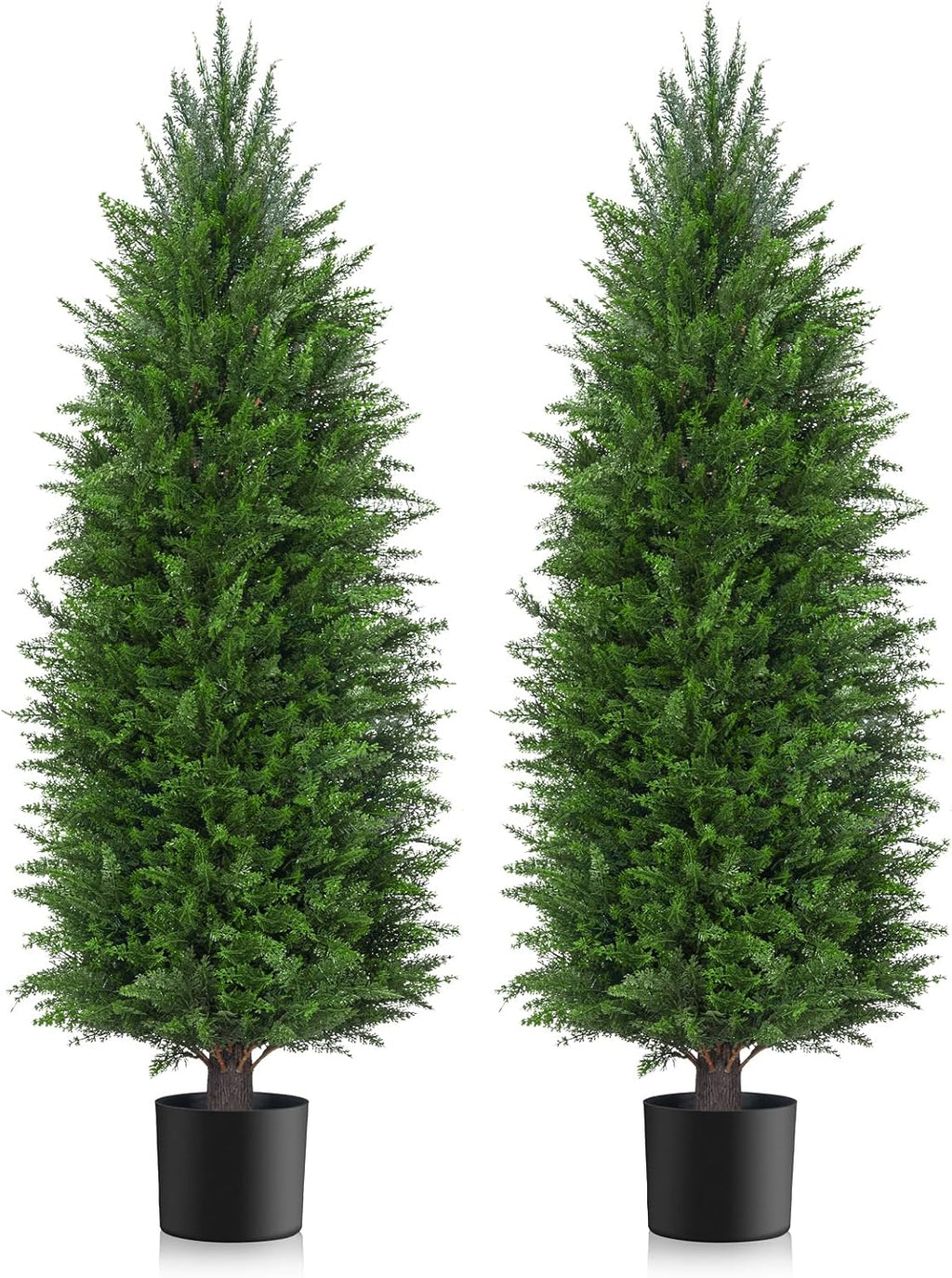 AOKIIE 3FT Artificial Cedar Topiary Trees UV Protection for Outdoor 2PCS