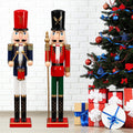 DoubleFill 2 Pcs 32 Inch Xmas Nutcracker Wooden Yard Decor,Knight