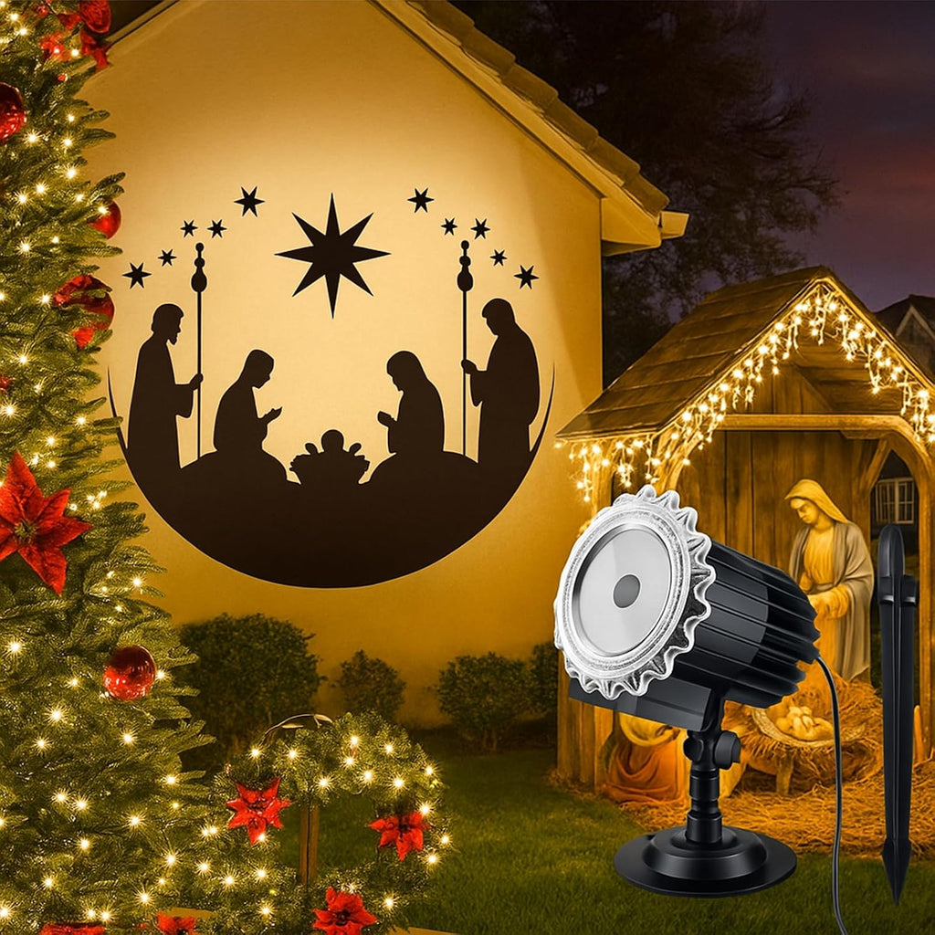 Christmas Nativity Projector Light Outdoor Rotating LED Flood Light