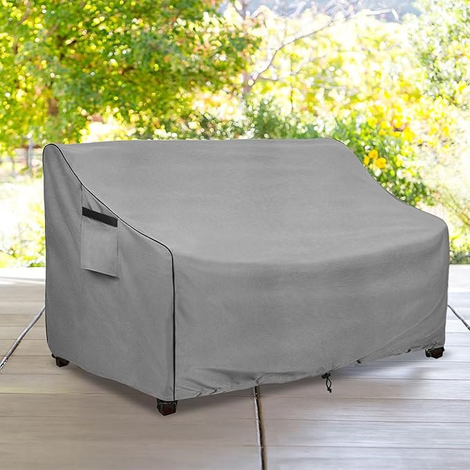 okcool Heavy Duty Patio Sofa Cover, 100% Waterproof 3-Seater Outdoor Sofa Cover Fits up to 85W x 38D x 35H Inches, Lawn Patio Furniture Covers,Grey