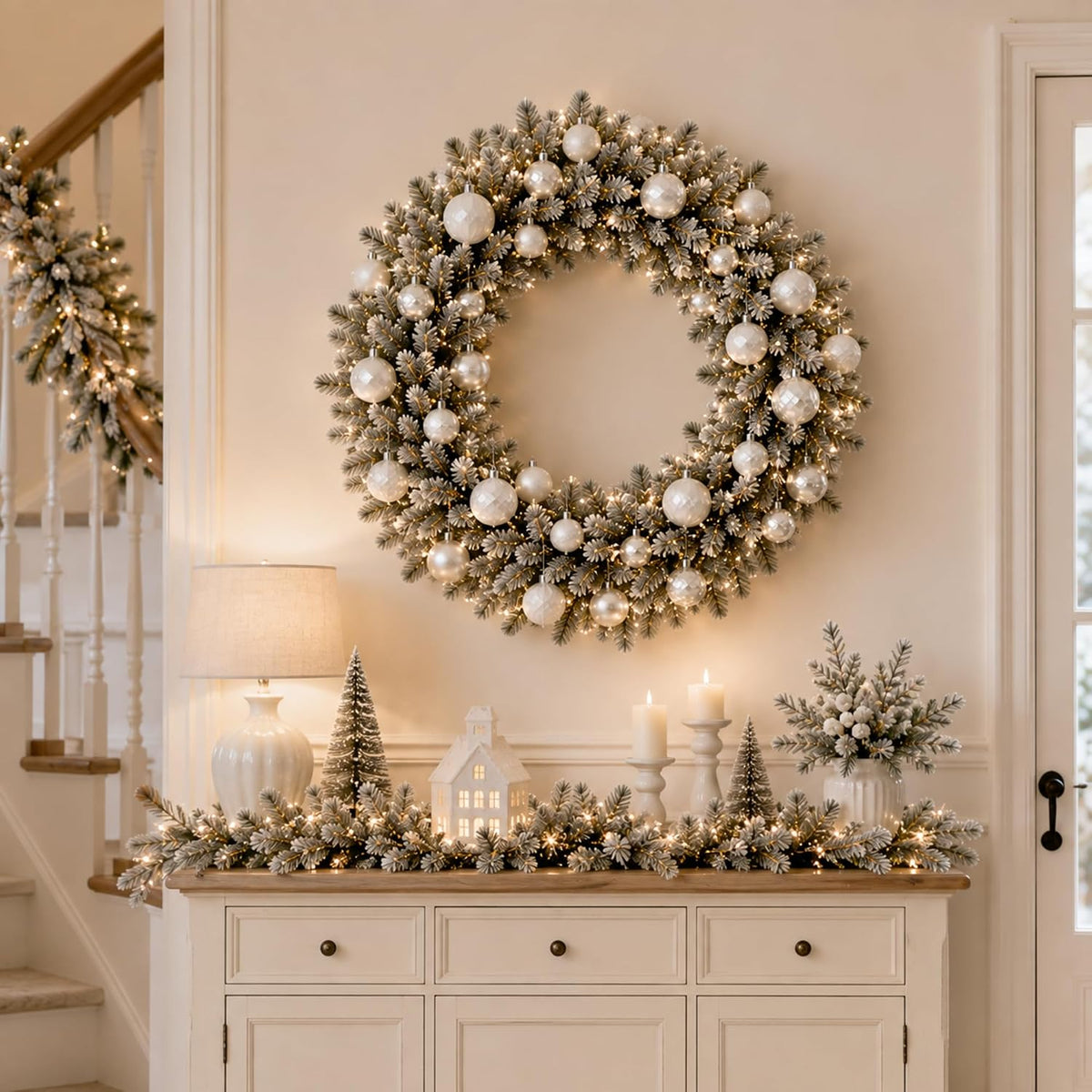 lunmon 64 pcs white christmas ball ornaments modern showing dimensions